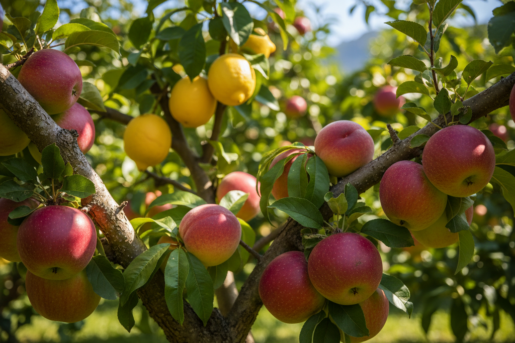Que se vean de cerca los árboles frutales.